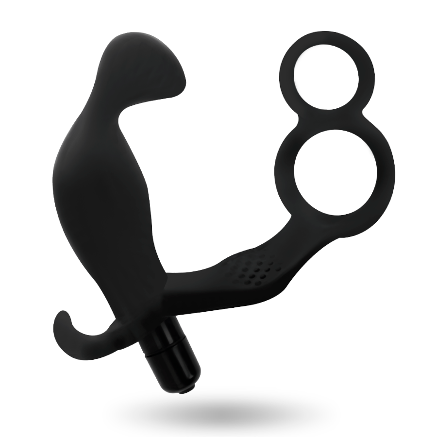 ADDICTED TOYS - PLUG ANALE CON DOPPIO ANELLO PER PENE E TESTICOLI NERI - ADDICTED TOYS | Lingerie Harness Boutique
