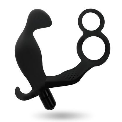 ADDICTED TOYS - PLUG ANALE CON DOPPIO ANELLO PER PENE E TESTICOLI NERI - ADDICTED TOYS | Lingerie Harness Boutique