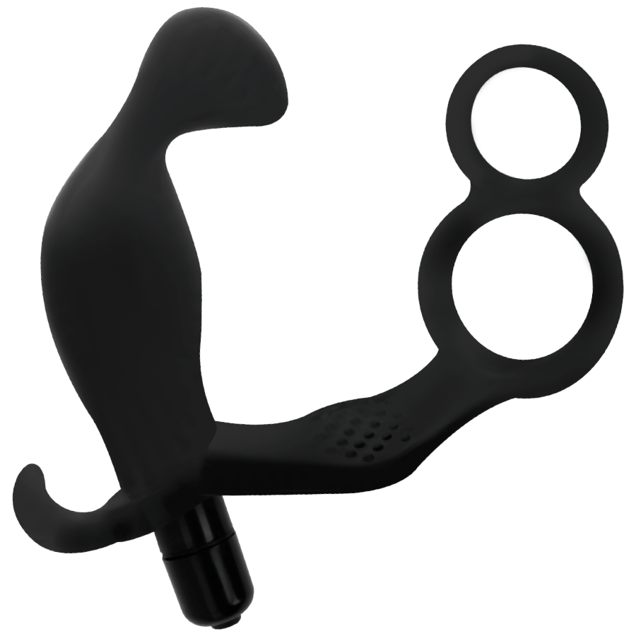 ADDICTED TOYS - PLUG ANALE CON DOPPIO ANELLO PER PENE E TESTICOLI NERI - ADDICTED TOYS | Lingerie Harness Boutique