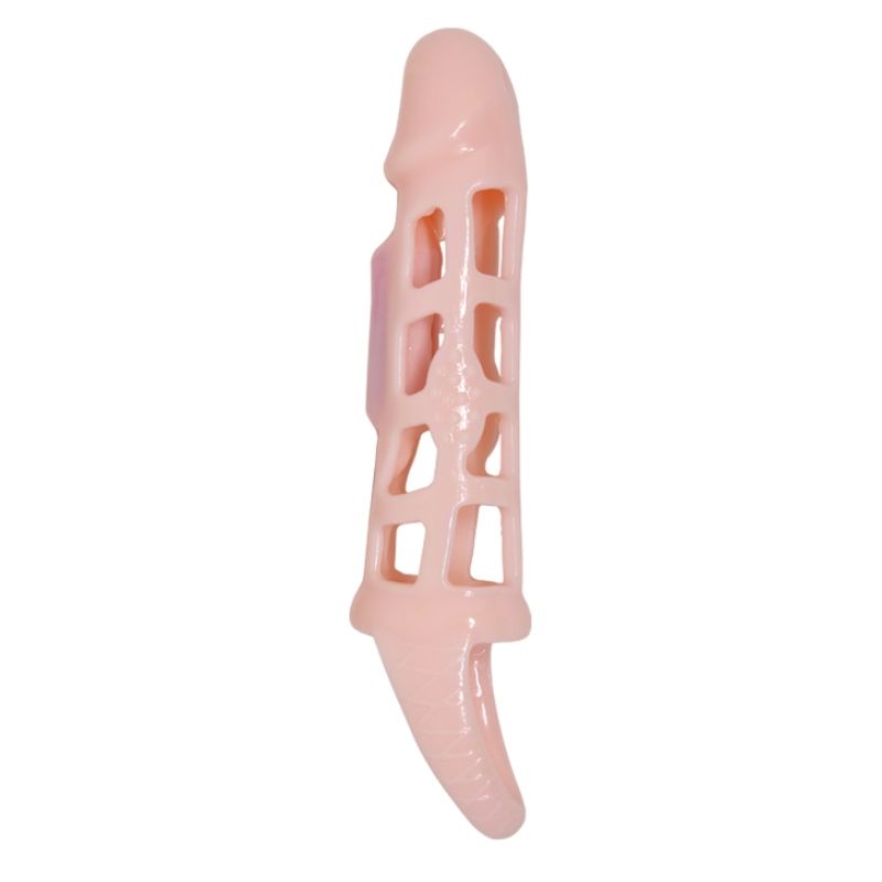 BAILE - COPERTURA ESTENSORE PENE CON VIBRAZIONE E CINTURINO NATURALE 13.5 CM - BAILE FOR HIM | Lingerie Harness Boutique