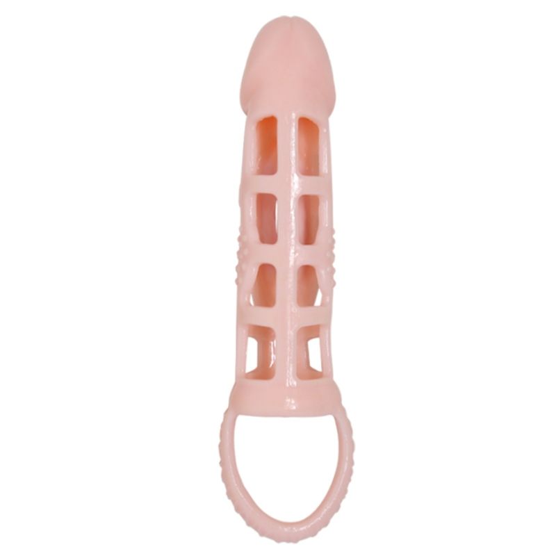 BAILE - COPERTURA ESTENSORE PENE CON VIBRAZIONE E CINTURINO NATURALE 13.5 CM - BAILE FOR HIM | Lingerie Harness Boutique