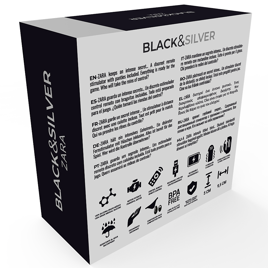 BLACK&SILVER - STIMOLATORE TELECOMANDO ZARA CON SLIP IN OMAGGIO - BLACK&SILVER | Lingerie Harness Boutique