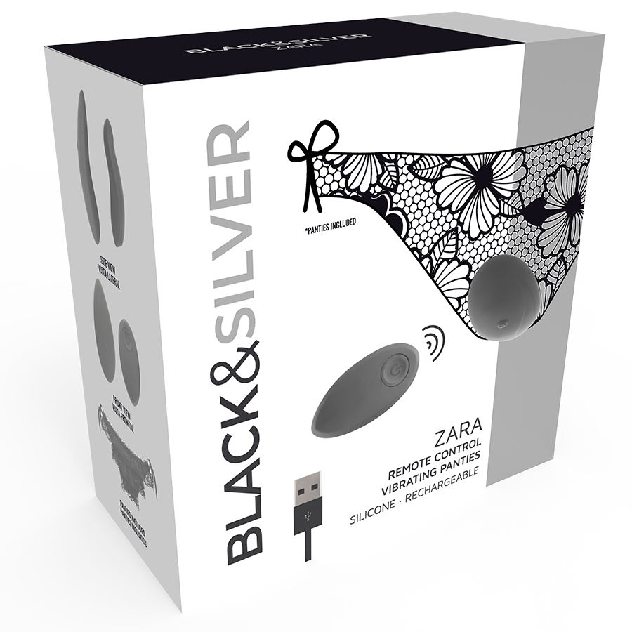 BLACK&SILVER - STIMOLATORE TELECOMANDO ZARA CON SLIP IN OMAGGIO - BLACK&SILVER | Lingerie Harness Boutique