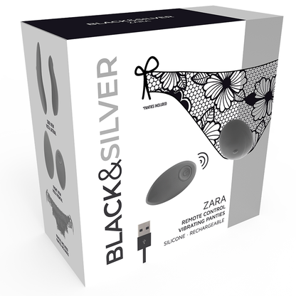 BLACK&SILVER - STIMOLATORE TELECOMANDO ZARA CON SLIP IN OMAGGIO - BLACK&SILVER | Lingerie Harness Boutique