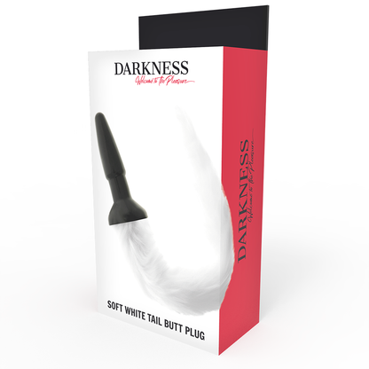 DARKNESS - PLUG ANALE IN SILICONE CON CODA BIANCA - DARKNESS ANAL | Lingerie Harness Boutique