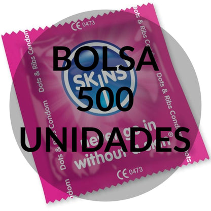 SKINS - SKINS CONDOMS POINTS AND STRIPS BAG 500 UNITS