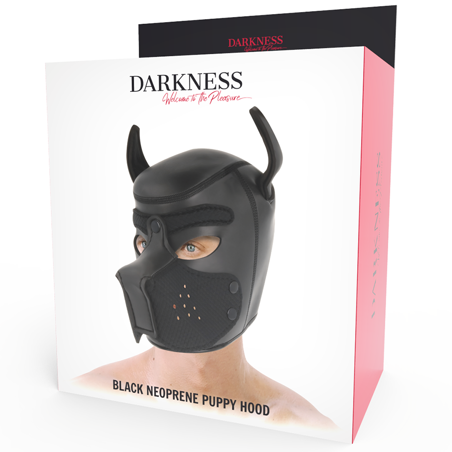 DARKNESS - MASCHERA PER CANI IN NEOPRENE CON MUSERELLA RIMOVIBILE L - DARKNESS BONDAGE | Lingerie Harness Boutique