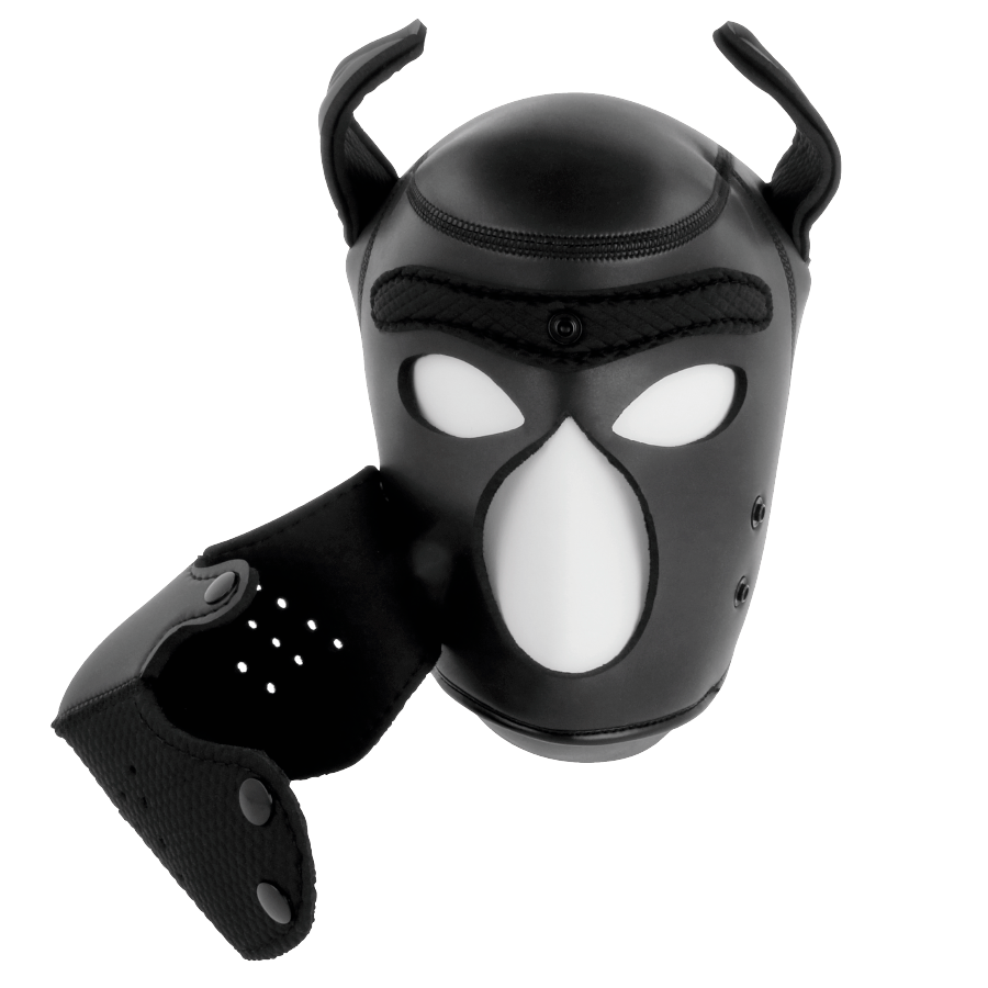 DARKNESS - NEOPRENE DOG MASK WITH REMOVABLE MUZZLE L