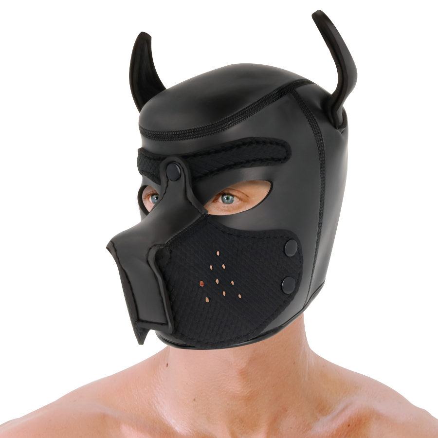 DARKNESS - MASCHERA PER CANI IN NEOPRENE CON MUSERELLA RIMOVIBILE L - DARKNESS BONDAGE | Lingerie Harness Boutique