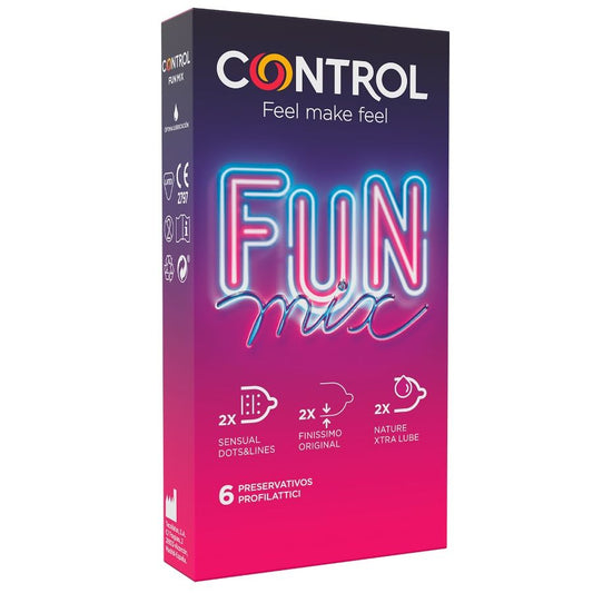 CONTROL - SENTITI DIVERTIMENTO MIX 6 UDS - CONTROL CONDOMS | Lingerie Harness Boutique