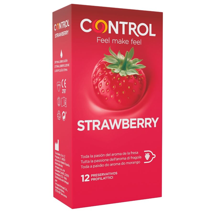 CONTROL - ADATTA FRAGOLA 12 UNITÀ - CONTROL CONDOMS | Lingerie Harness Boutique