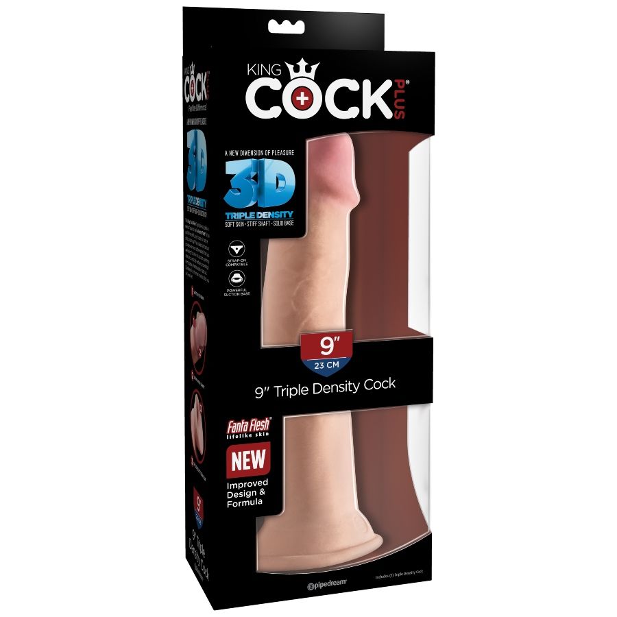 KING COCK - DILDO TRIPLA DENSIT 23 CM - KING COCK PLUS | Lingerie Harness Boutique