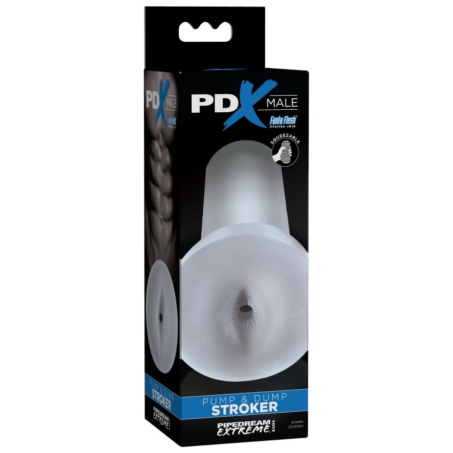 PDX MALE - POMPA E STROKER DUMP - TRASPARENTE