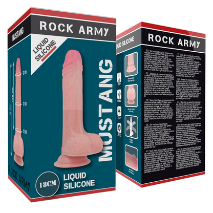 ROCKARMY - LIQUID SILICONE PREMIUM MUSTANG REALISTICO 18 CM -O- 4.14 CM - ROCK ARMY | Lingerie Harness Boutique