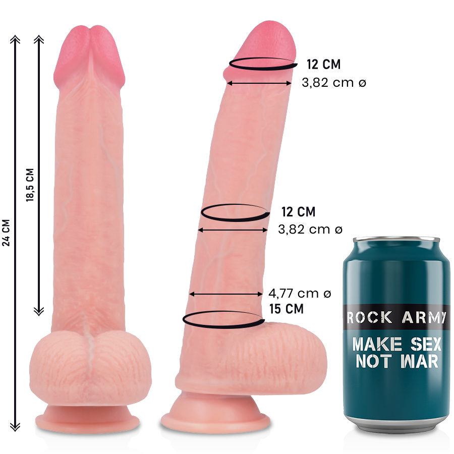 ROCKARMY - LIQUID SILICONE PREMIUM KINGCOBRA REALISTICO 24 CM -O- 4.77 CM - ROCK ARMY | Lingerie Harness Boutique