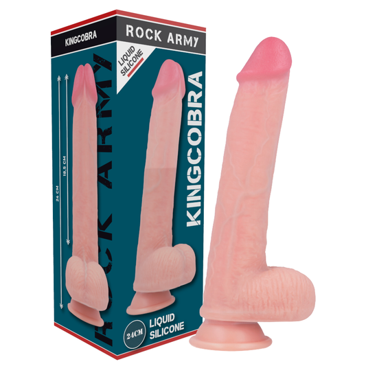 ROCKARMY - LIQUID SILICONE PREMIUM KINGCOBRA REALISTICO 24 CM -O- 4.77 CM - ROCK ARMY | Lingerie Harness Boutique