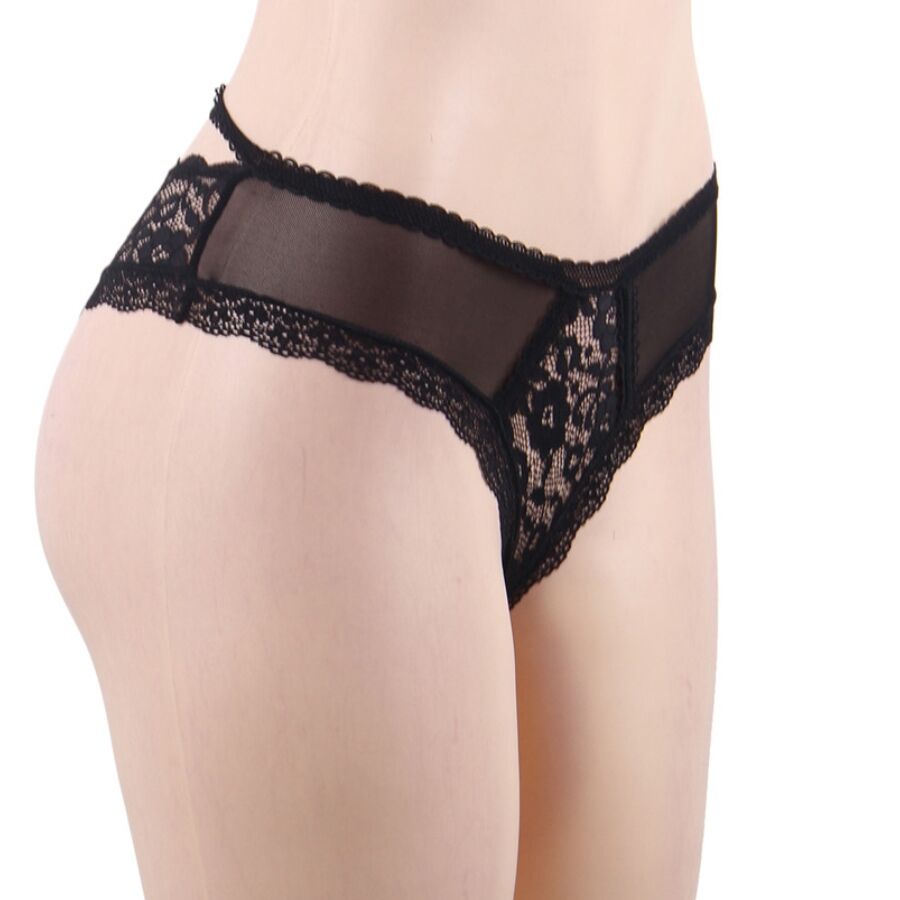 QUEEN LINGERIE - SLIP IN PIZZO FLOREALE S/M - QUEEN LINGERIE | Lingerie Harness Boutique