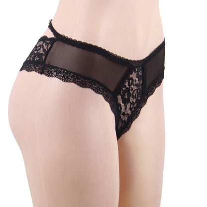 QUEEN LINGERIE - SLIP IN PIZZO FLOREALE S/M - QUEEN LINGERIE | Lingerie Harness Boutique