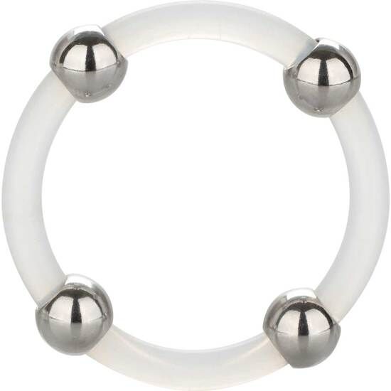 CALEXOTICS - ANELLO IN SILICONE CON PERLINE IN ACCIAIO L - CALEXOTICS | Lingerie Harness Boutique
