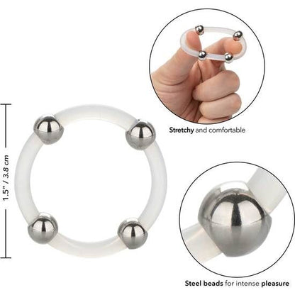 CALEXOTICS - SILICONE RING WITH STEEL BEADS L