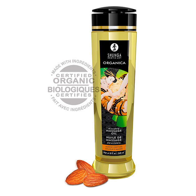 SHUNGA - OLIO DA MASSAGGIO ALLE MANDORLE BIOLOGICO 240 ML - SHUNGA OILS | Lingerie Harness Boutique