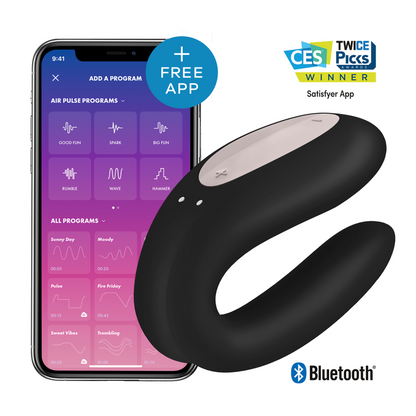 SATISFYER - DOUBLE JOY WITH BLACK APP