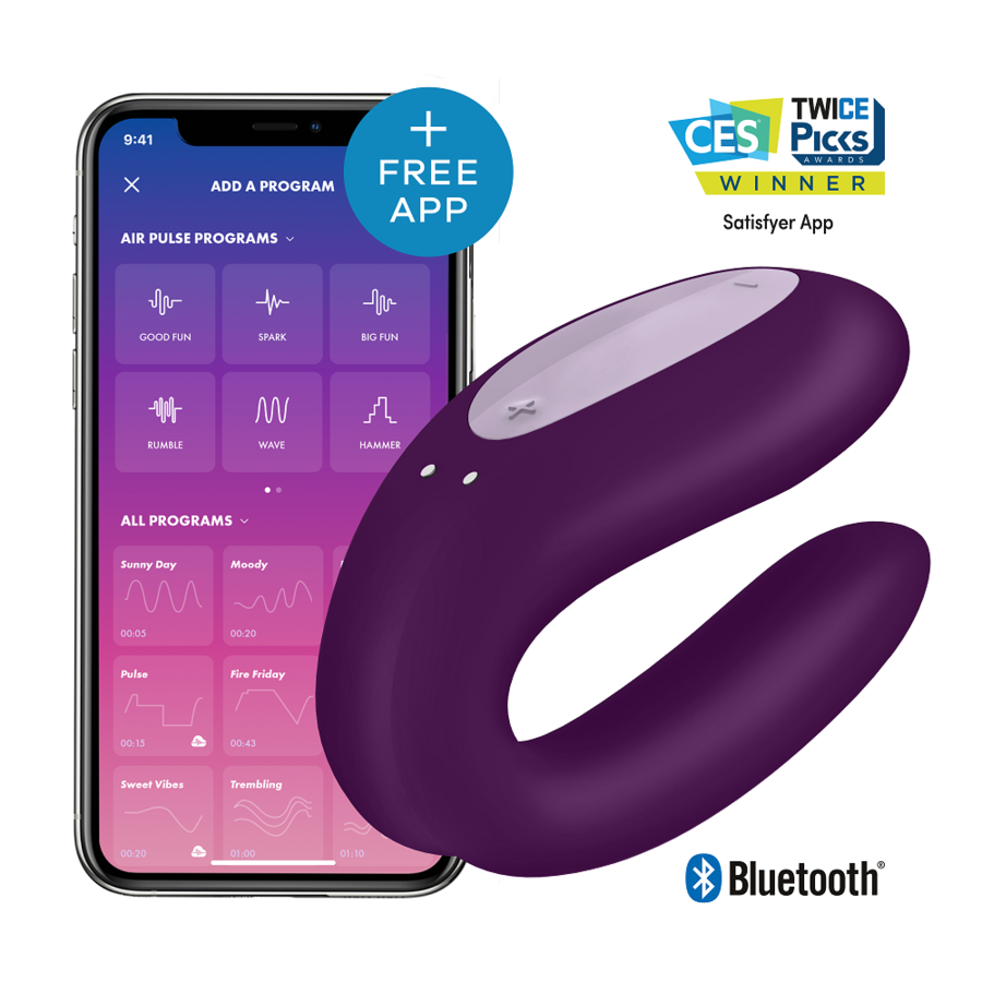 SATISFYER - DOUBLE JOY CON APP VIOLA - SATISFYER CONNECT | Lingerie Harness Boutique