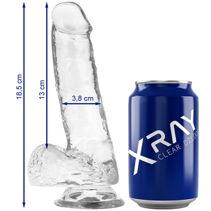 X RAY - TRANSPARENT DICK WITH SPHERES 18.5 CM -O- 3.8 CM