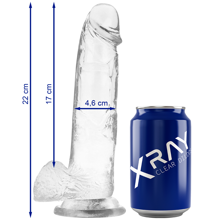 X RAY - TRANSPARENT DICK WITH SPHERES 22 CM -O- 4.6 CM