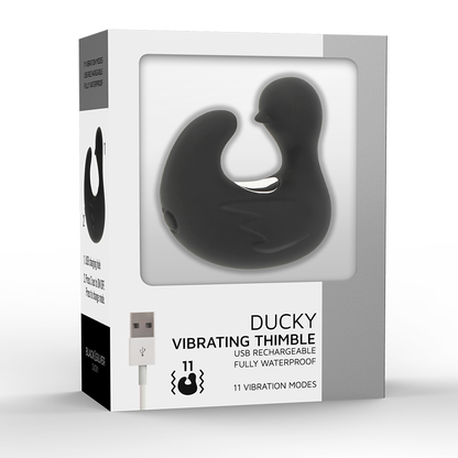 BLACK&SILVER - DUCKYMANIA DITALE RICARICABILE STIMOLANTE D'ANATRA IN SILICONE - BLACK&SILVER | Lingerie Harness Boutique