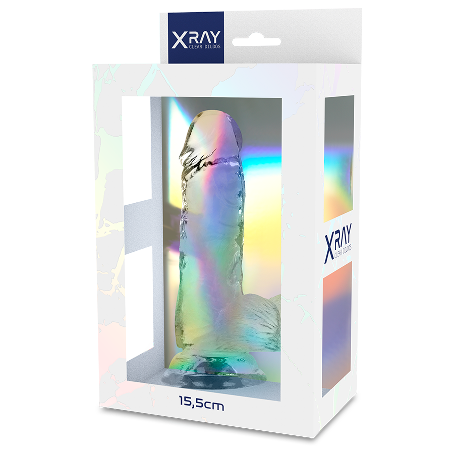 X RAY - CAZZO TRASPARENTE CON SFERE 15.5 CM -O- 3.5 CM - X RAY | Lingerie Harness Boutique
