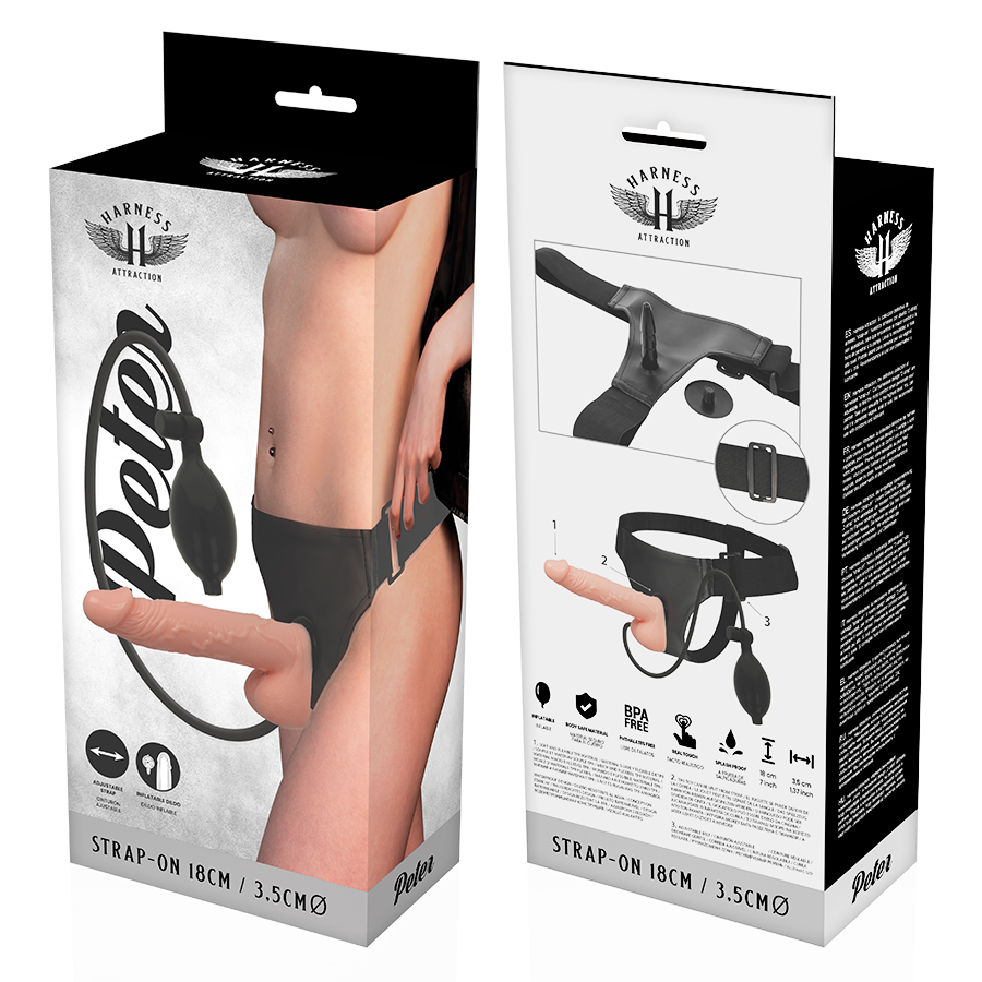 HARNESS ATTRACTION - RNES PETER CON PENE GONFIABILE 18 CM -O- 3.5 CM - HARNESS ATTRACTION | Lingerie Harness Boutique