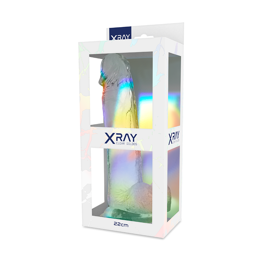 X RAY - CAZZO TRASPARENTE CON SFERE 22 CM -O- 4.6 CM - X RAY | Lingerie Harness Boutique
