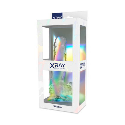 X RAY - CAZZO TRASPARENTE CON SFERE 18.5 CM -O- 3.8 CM - X RAY | Lingerie Harness Boutique