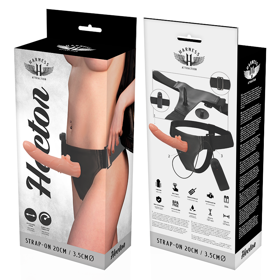 HARNESS ATTRACTION - RNES VIBRATORE HECTOR 20 CM -O- 3.5 CM - HARNESS ATTRACTION | Lingerie Harness Boutique