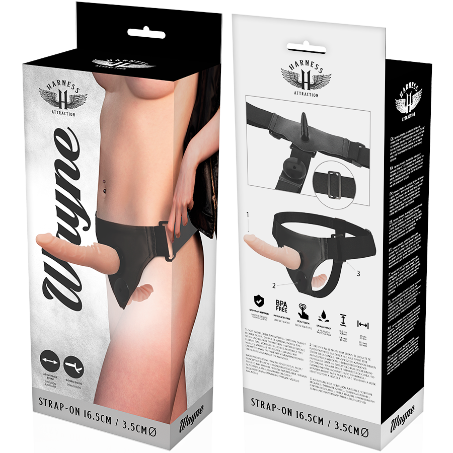 HARNESS ATTRACTION - WAYNE DOPPIA PENETRACI N 16.5 CM -O- 3.5 CM - HARNESS ATTRACTION | Lingerie Harness Boutique