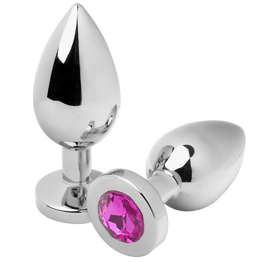 METAL HARD - PLUG ANALE DIAMOND ROSA MEDIO 7.62CM - METAL HARD | Lingerie Harness Boutique