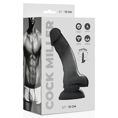 COCK MILLER - COCKSIL ARTICULATING SILICONE DENSITY BLACK 13 CM