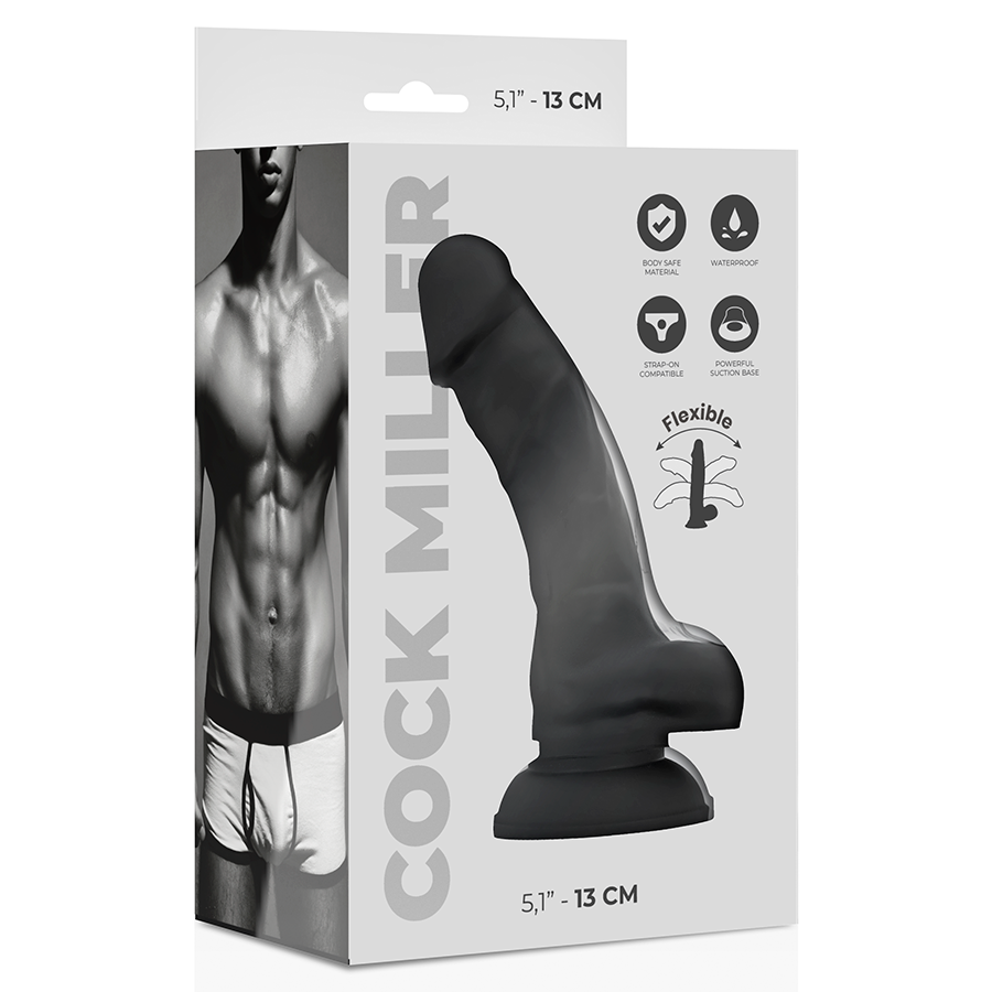 COCK MILLER - COCKSIL ARTICOLABILE IN SILICONE DENSIT NERO 13 CM - COCK MILLER | Lingerie Harness Boutique