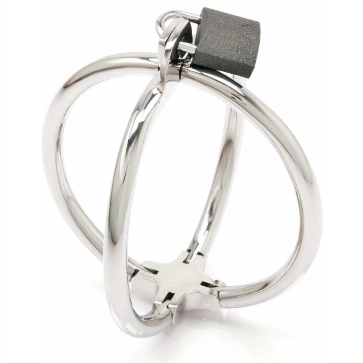 METAL HARD - FERMAMANETTE CRISS CROSS IN ACCIAIO INOSSIDABILE - METAL HARD | Lingerie Harness Boutique