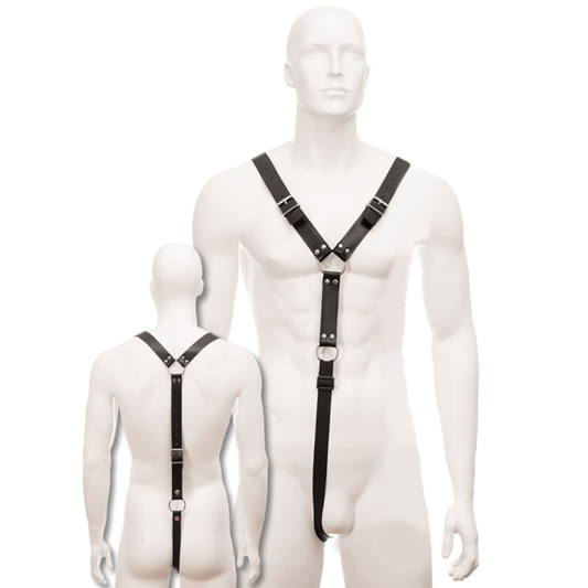 LEATHER BODY - MEN'S BLACK LEATHER HARNESS