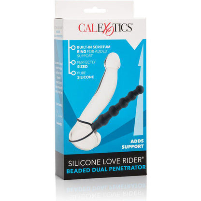 CALEXOTICS - DOPPIO PENETRATORE CON PERLINE NERO - CALEXOTICS | Lingerie Harness Boutique