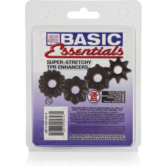 CALEXOTICS - BASIC ESSENTIALS CONFEZIONE DA 4 - CALEXOTICS | Lingerie Harness Boutique