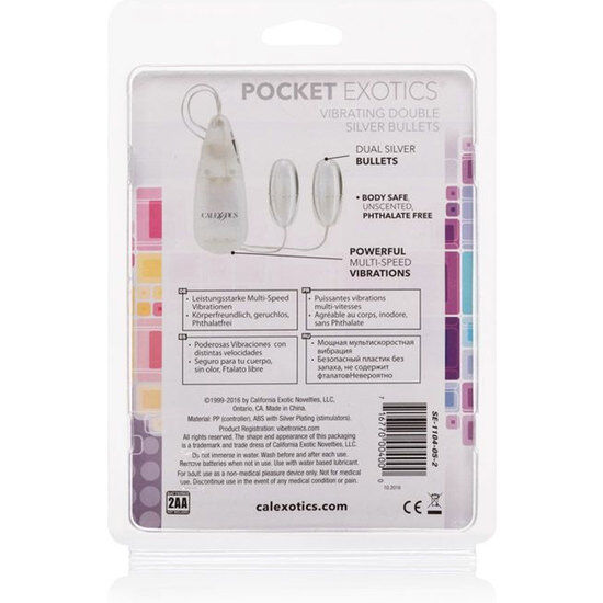 CALEXOTICS - PROIETTILI VIBRANTI ARGENTO DUO - CALEXOTICS | Lingerie Harness Boutique