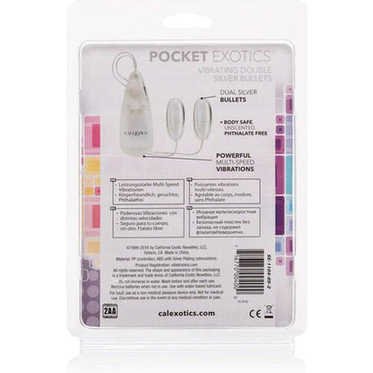 CALEXOTICS - PROIETTILI VIBRANTI ARGENTO DUO - CALEXOTICS | Lingerie Harness Boutique