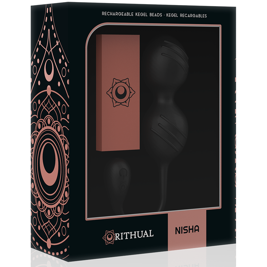 RITHUAL - NISHA SFERE KEGEL VIBRANTI RICARICABILI NERE - RITHUAL | Lingerie Harness Boutique