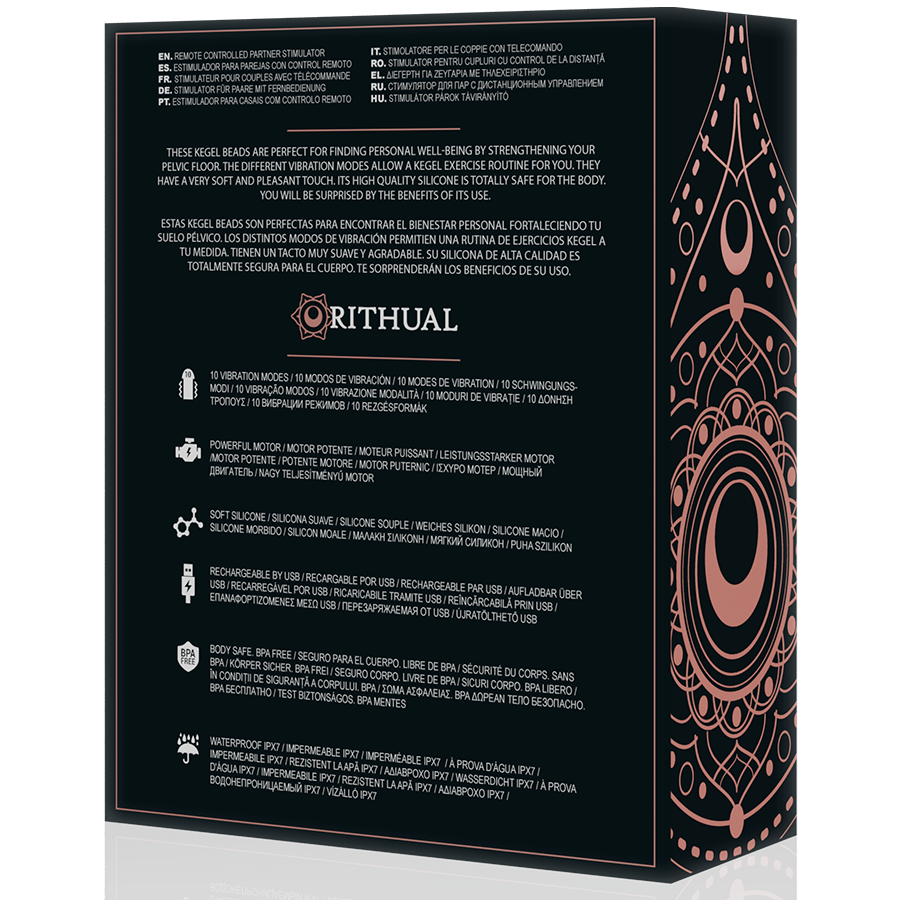 RITHUAL - NISHA SFERE KEGEL VIBRANTI RICARICABILI NERE - RITHUAL | Lingerie Harness Boutique