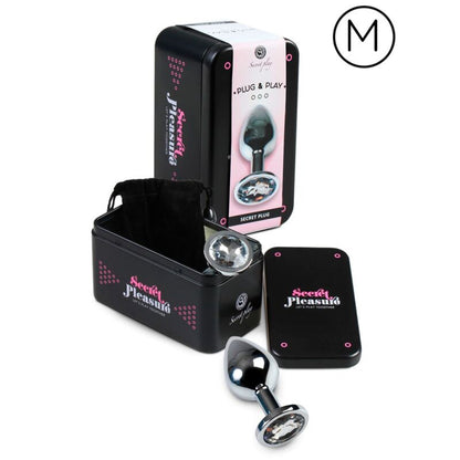 SECRETPLAY - PLUG ANALE TRASPARENTE ALLUMINIO 7CM - SECRETPLAY TOYS | Lingerie Harness Boutique