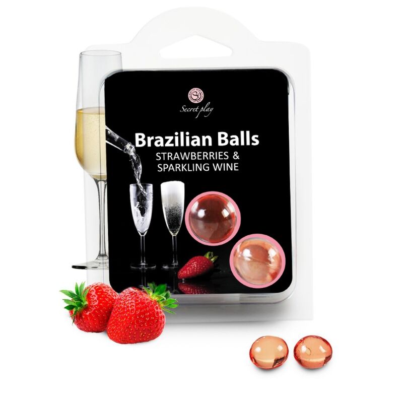 SECRETPLAY - SET DI PALLINE BRASILIANE FRAGOLA E CHAMPAGNE - SECRETPLAY COSMETIC | Lingerie Harness Boutique