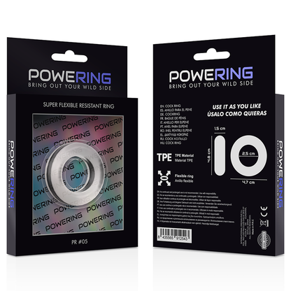 POWERING - SUPER FLEXIBLE AND RESISTANT COCK RING 4.8 CM PR05 TRANSPARENT